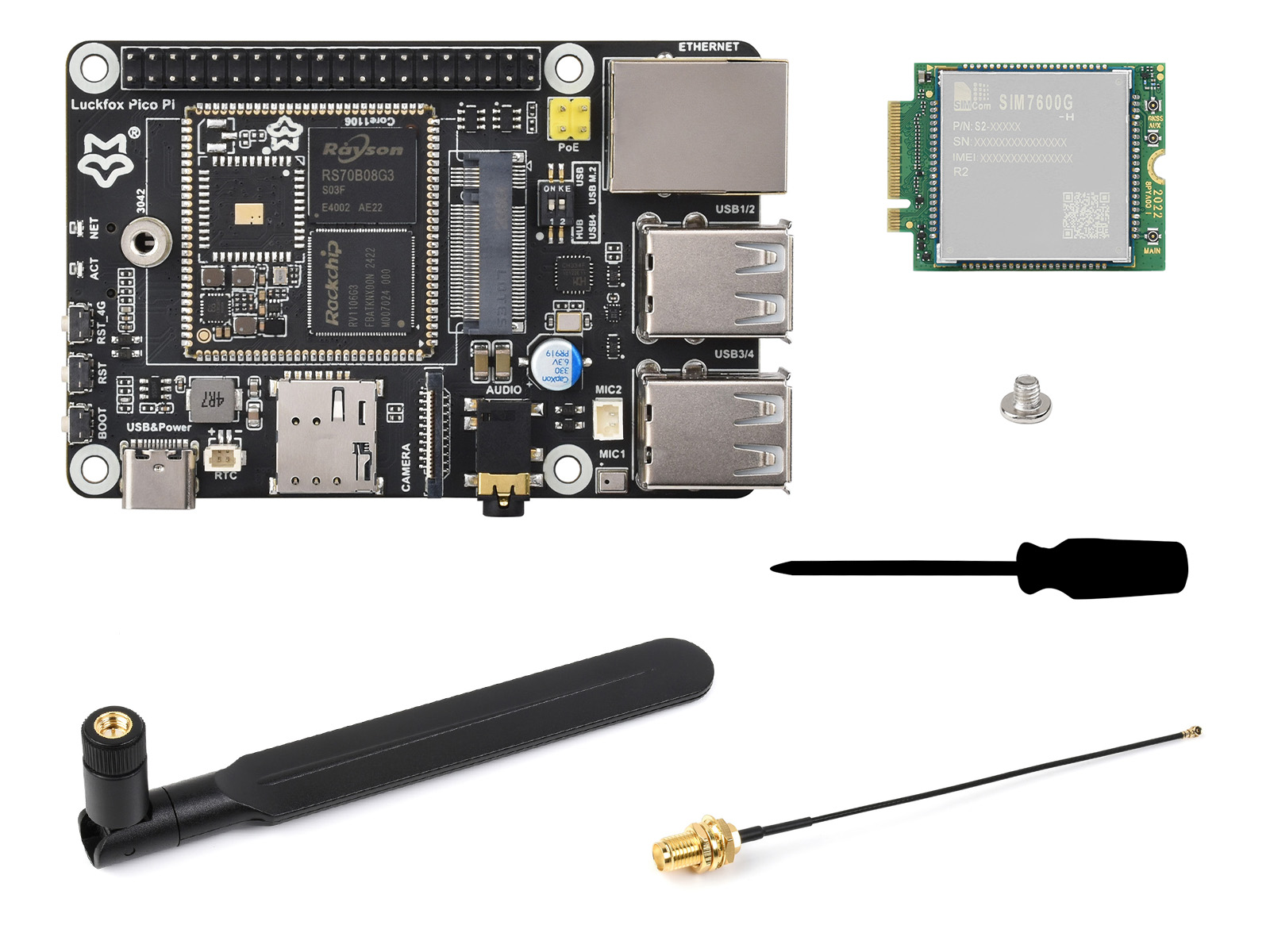 Luckfox Pico Pi A 幸狐 Core1106 微型Linux开发板 1TOPS 算力 8GB eMMC 支持智能编码 内置自研第 3 代 ISP3.2 支持高达 500 万像素的图像处理